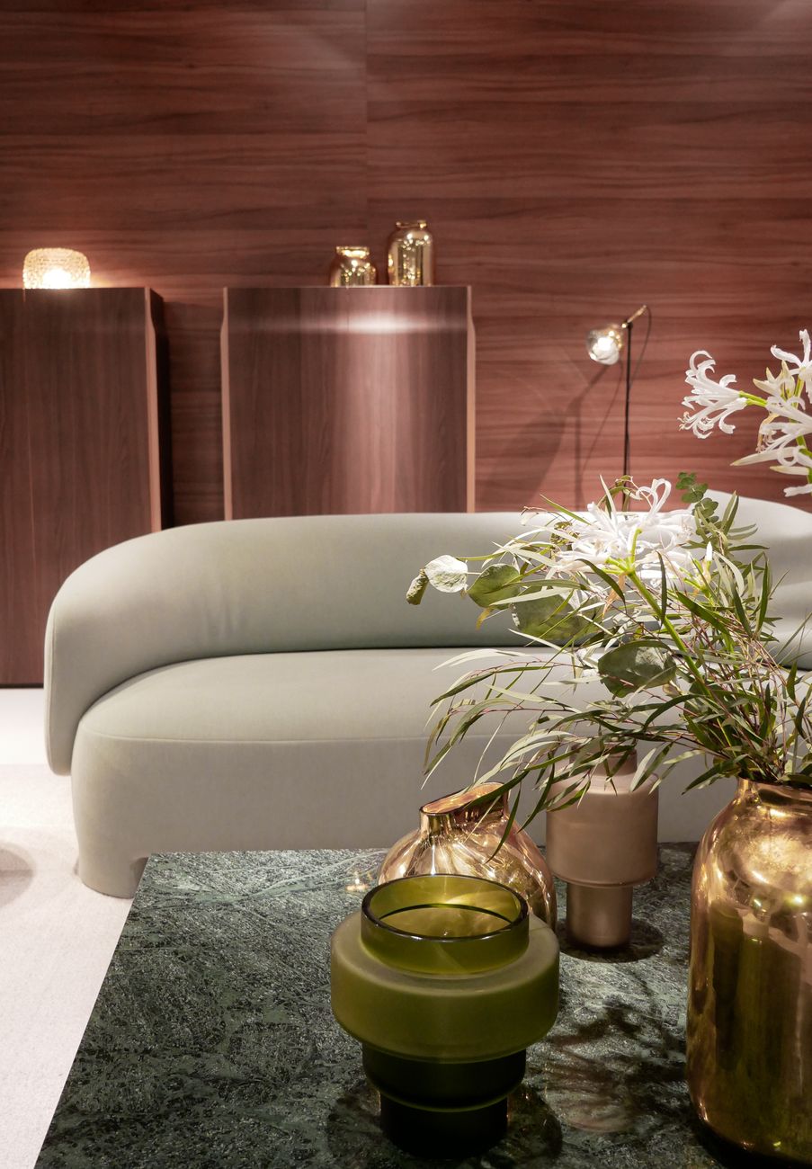 Sleek minimalist living room Tokyo