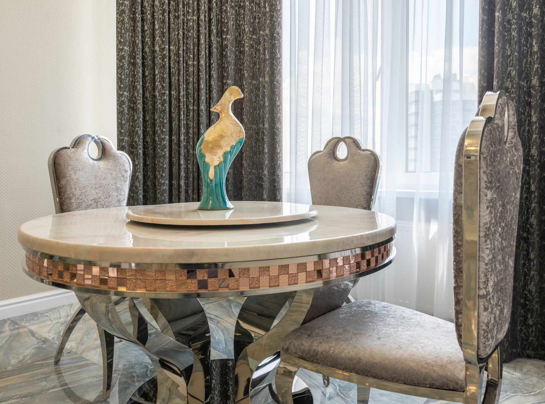 Premium marble top dining table
